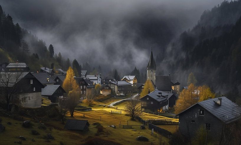 Berglandschaft im Herbstgewand von fernlichtsicht