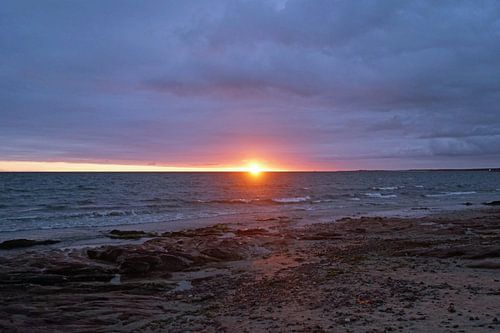 prachtige zonsopgang op het strand van Nairn.