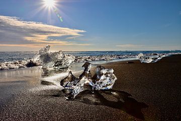 Ice floe on Diamond Beach Iceland by Laura Krol