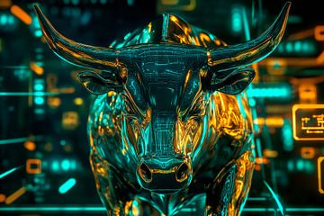Digitaal bull's eye - futuristisch van Poster Art Shop
