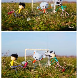 Fußballcomic der Fubbys in Aktion. von Sailographic Paula