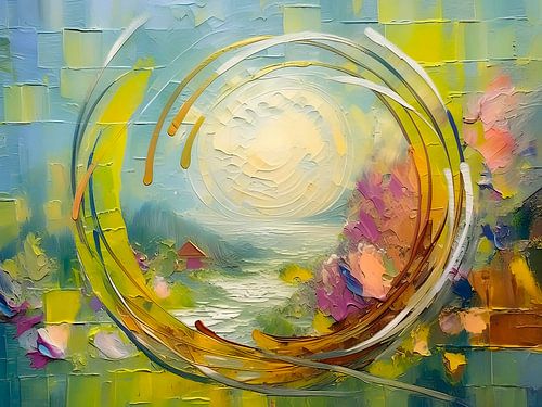 Modern Abstract: Kleurrijk landschap