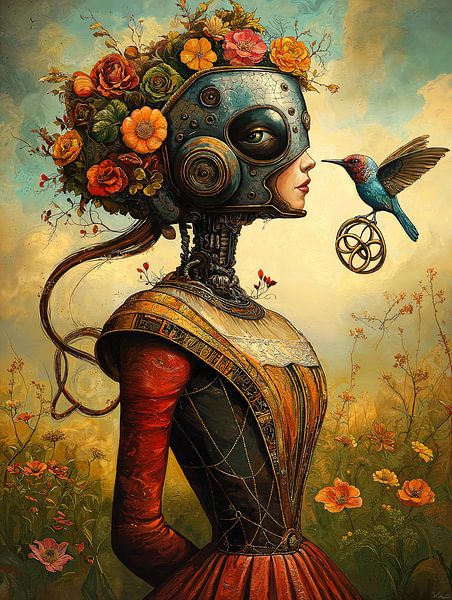 Portrait Cyborg with mask by Nico Brons