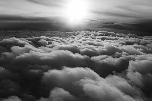 Black and white photo of clouds