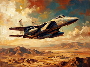 F-15 Eagle über uralten Sanddünen
