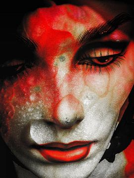 Tears and red lips van Gabi Hampe