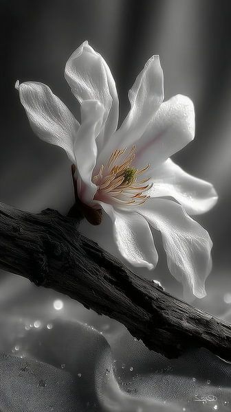 driftwood with flowers by Gelissen Artworks