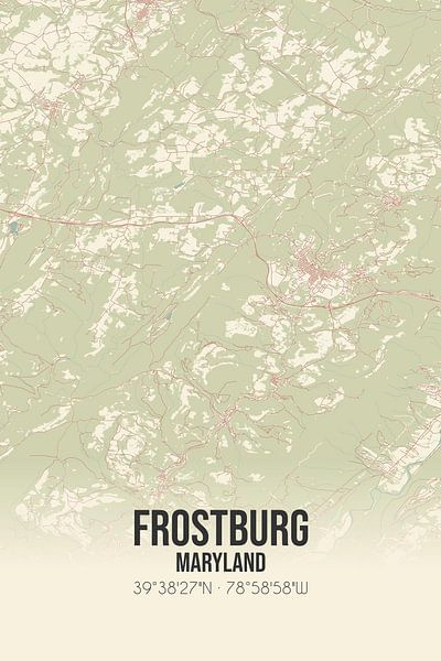 Vintage map of Frostburg (Maryland), USA. by Prints of Place