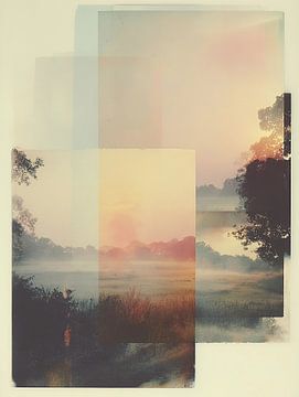 Verträumte, sich überlagernde Landschaftsebenen