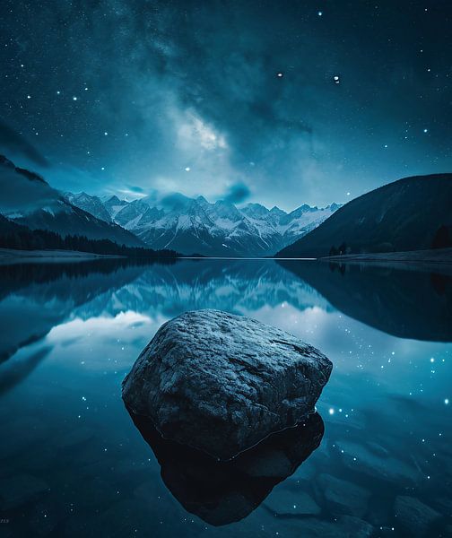 Landschaft unter Sternen von fernlichtsicht