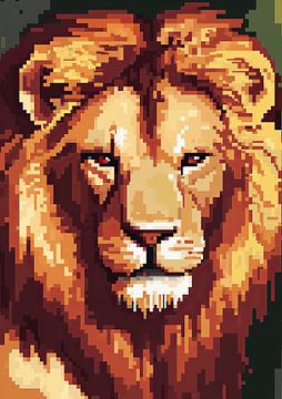 Leeuw - Pixel kunst