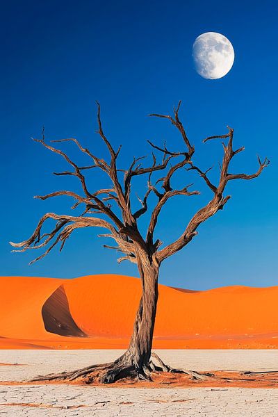 Desert tree Moon by Poster Art Shop