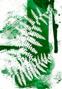 Green Fern Abstract Print by Lies Praet