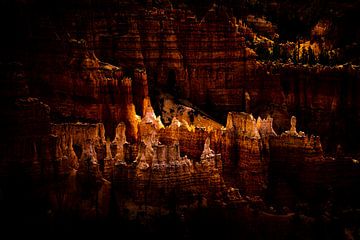 Gloeiende Hoodoos in Bryce Canyon National Park van Dieter Walther