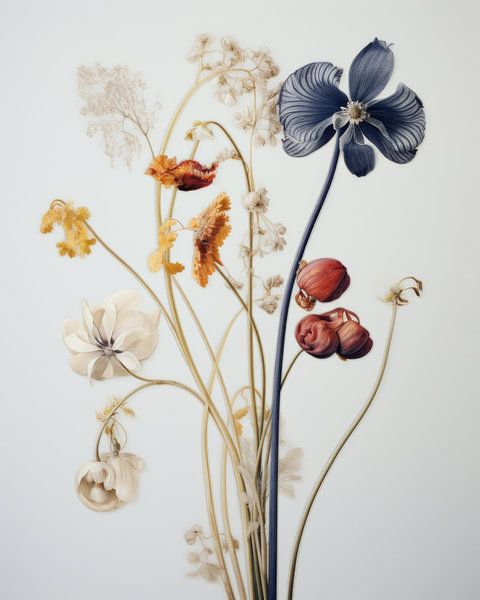 Nature morte moderne avec fleurs, art contemporain par Carla Van Iersel