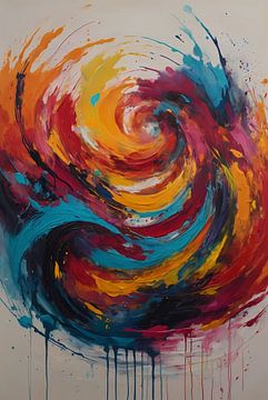 Whirling Dance of Vibrant Colours by De Muurdecoratie