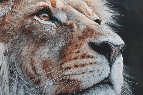 Lion à la lueur de l'espoir Portrait d'animal majestueux