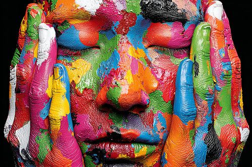 spiritueel portret geschilderd van aziatische vrouw