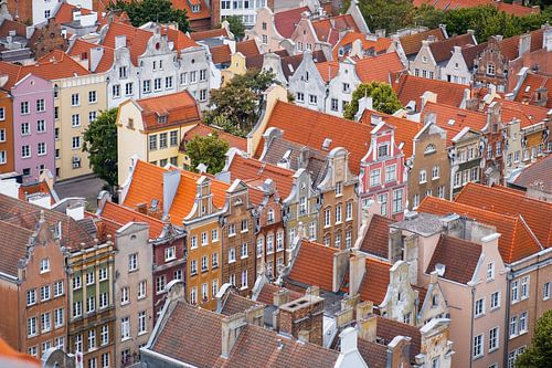 Aerial view of the historic centre of Gdańsk