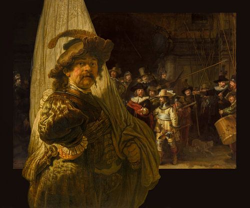 Der Fahnenträger und die Nachtwache von Rembrandt van Rijn