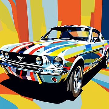 Ford Mustang klassieke auto pop art kleurrijk dynamisch van gm_designs