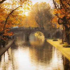 Herfst in Utrecht, De Geertebrug over de (G)Oudegracht in Utrecht in het herfstlicht van André Blom Fotografie Utrecht