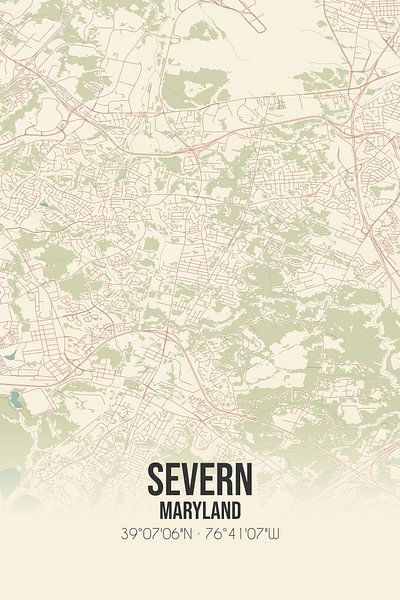 Vintage map of Severn (Maryland), USA. by Prints of Place