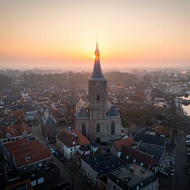 Zonsopgang Hasselt Overijssel van Thomas Bartelds