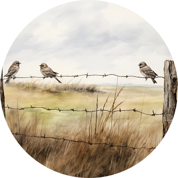 Vogeltjes op prikkeldraad