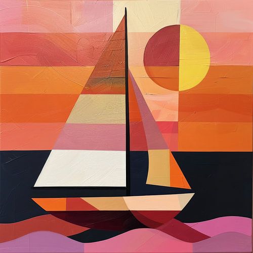 Abstracte Geometrische Zeilboot