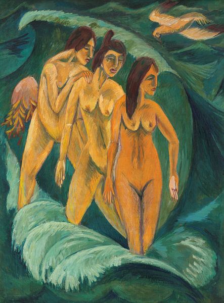 Drei Badende, Ernst Ludwig Kirchner von Meisterhafte Meister