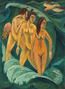 Drei Badende, Ernst Ludwig Kirchner von Meisterhafte Meister Miniaturansicht