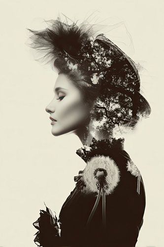 vrouw met bloemen Dandelion