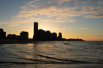 sunrise on the beach of Vlissingen