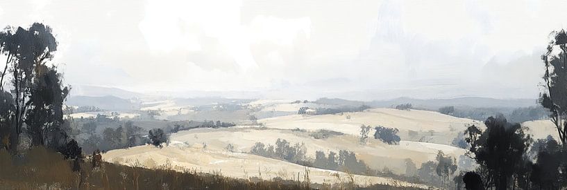 Rollende Landschaften | Flüsternde Brisen von Abstraktes Gemälde