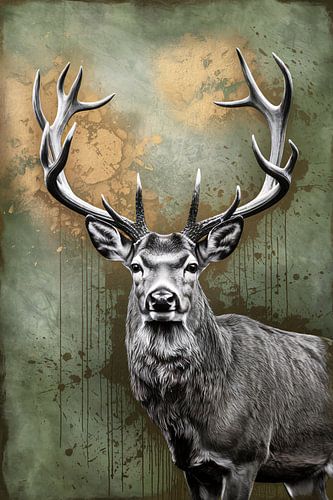 Majestueus hert met gewei