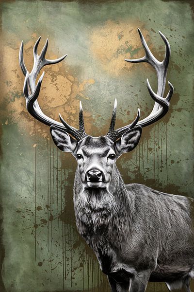 Majestic deer with antlers by Imperial Art House