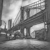 Manhattan Bridge - Grafische schets van Loris Photography