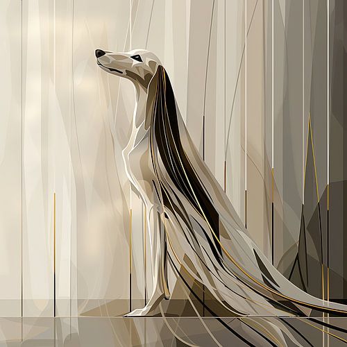 Abstract Afghan greyhound