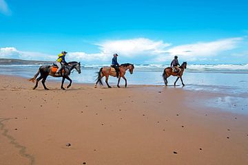 Paardrijden op het strand van Carapateira in de Algarve Portugal van Eye on You