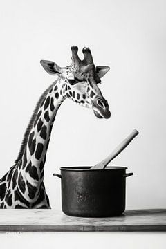 Giraffe keuken van Poster Art Shop