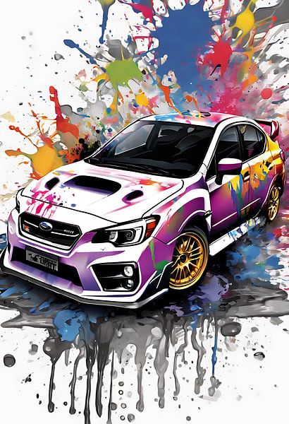 Subaru impreza wrx sti spritzwasser kunst von kevin gorter