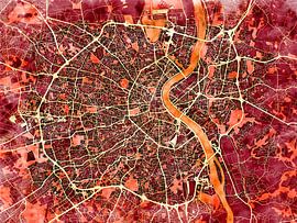 Karte von Bordeaux im stil 'Amber Autumn'