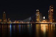 Skyline von Rotterdam mit Erasmus-Brücke von Bas Vogel Miniaturansicht