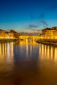 FLORENCE Ponte Vecchio bij zonsondergang van Melanie Viola