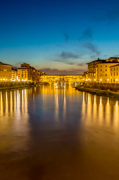FLORENZ Ponte Vecchio bei Sonnenuntergang