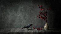 Krähe mit roten Beeren von Cindy Dominika Miniaturansicht
