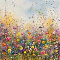 Fleurs Style Monet | Champ floral Impressionnisme