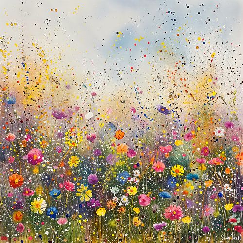 Bloemen Monet Stijl | Bloemenveld Impressionisme van De Mooiste Kunst