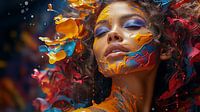 Portret van een vrouw met bodypainting